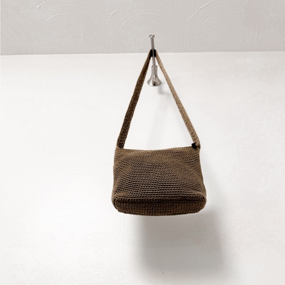 The Sak Crochet Shoulder Sling Bag‎ Y2K Textile Everyday Handbag Medium Brown - Picture 4 of 12